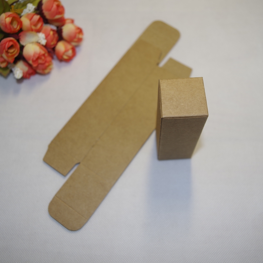 

100pcs/lot 4.5x4.5x17.7cm kraft Paper Box DIY Lipstick Perfume Essential Oil Bottle storage boxes paper craft package