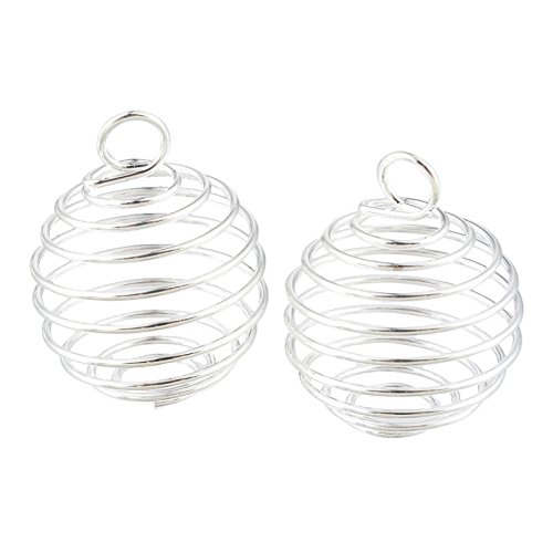 

Silver Plated Spiral Bead Cages Charms Pendants Findings 9x13mm Jewelry making DIY