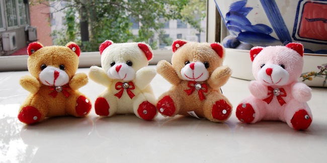 

20pcs Teddy bear mobile phone pendant hang adorn plush dolls plush toys small gifts, Multicolor