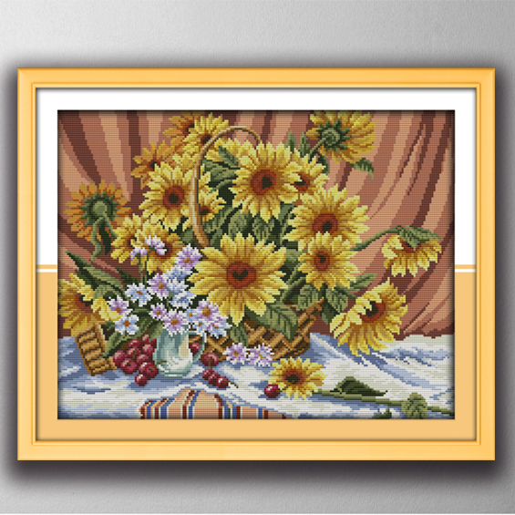 Sunflowers Painting Sonnenblumen Gemalde Malerei Ol Acryl Mix In