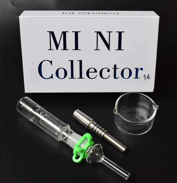 

2020 Mini Nectar Collector Kit Nectar Collector Set with 14mm/19mm GR2 titanium nail Mini Glass Pipe Oil Rig