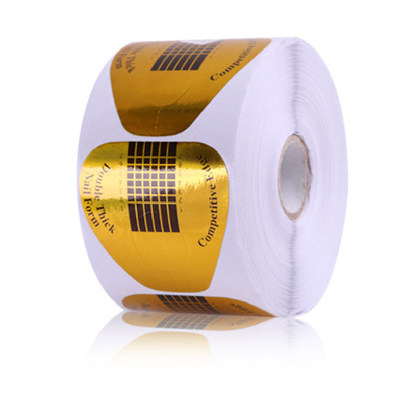 A1-D038 Nail Art Extension Nail Form 500Pcs Gold U Shaped Nail Sticker Tape Guide Stickers Adhesive Acrylic UV Gel Tips Wholesale-image-403890863