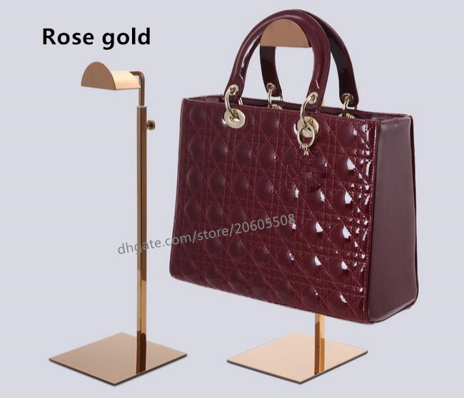

Low price wholesale stainess steel handbag display stand wig hat purse bag display holder rack shelf adjustable hanger hooks 10pcs