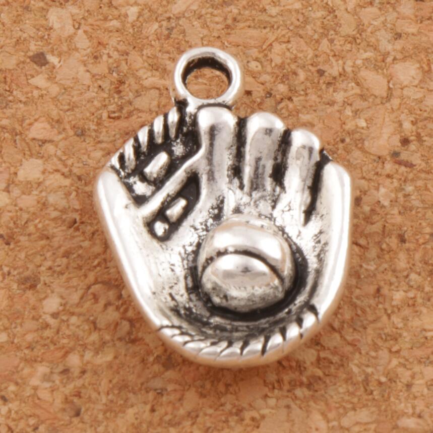 

Baseball Glove Sports Charms 100pcs/lot Antique Silver Pendants L284 21x14.2mm Jewelry Findings Components