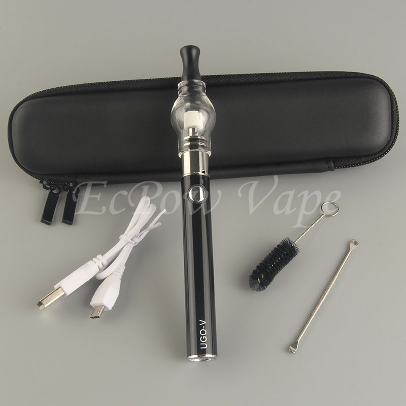 

UGO V Wax atomizer smoking e cig vape pen waxing vaporizer glass globe dabber eVod ugo-v battery micro usb bottom charging supplier direct