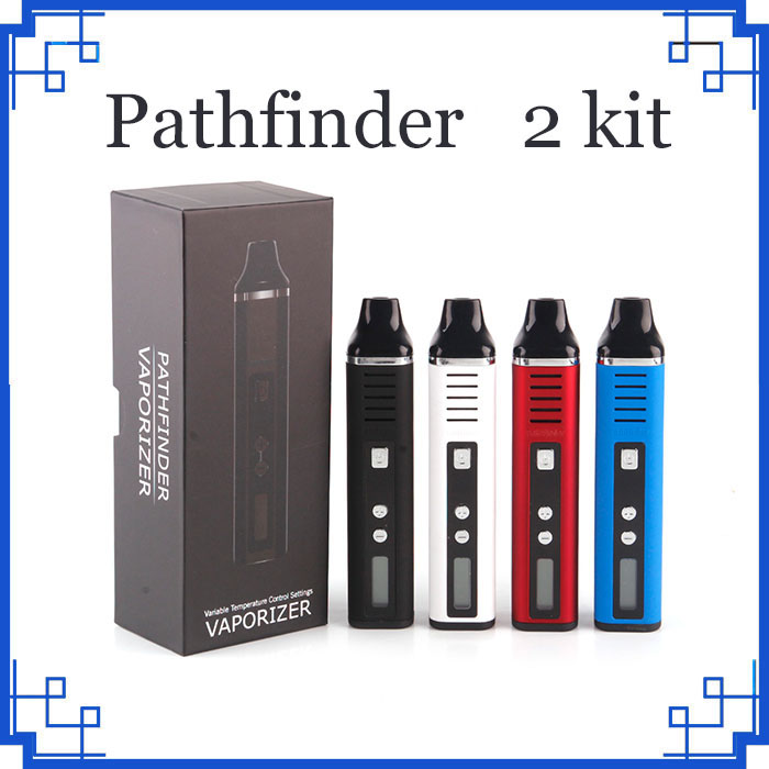 

Pathfinder V-2 Dry Herb Vaporizer pen herbal Starter Kits electronic cigarette Kit 2200mah vapor 510 Thread DHL, Blue