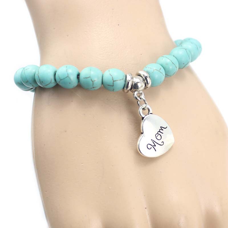 

New Fashion Bohemian Turquoise Beaded Charms Silver Pendants Bracelets for Women Men Jewelry Christmas Gifts free shipping