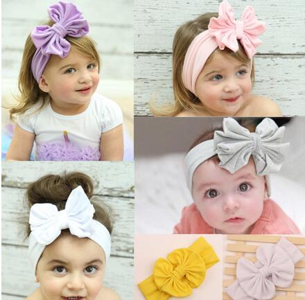 

Kids Girls Big Bow Headwrap Baby girl Cotton Headbands infant babies fashion hairbands lovely hair accessories, As picture
