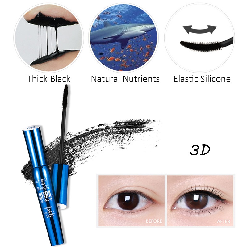 

BOB Ultra Curl 3D Mascara Black Waterproof Curling Lengthening Volume Mascaras Professional Great Eye Lash Makeup