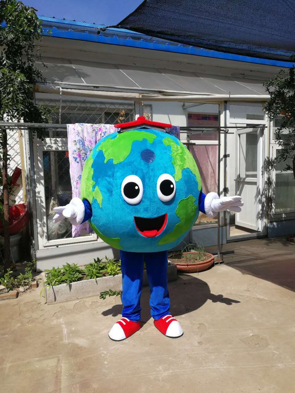 

Hot high quality Real Pictures Deluxe the earth mascot costume fancy carnival costume free shipping, Green