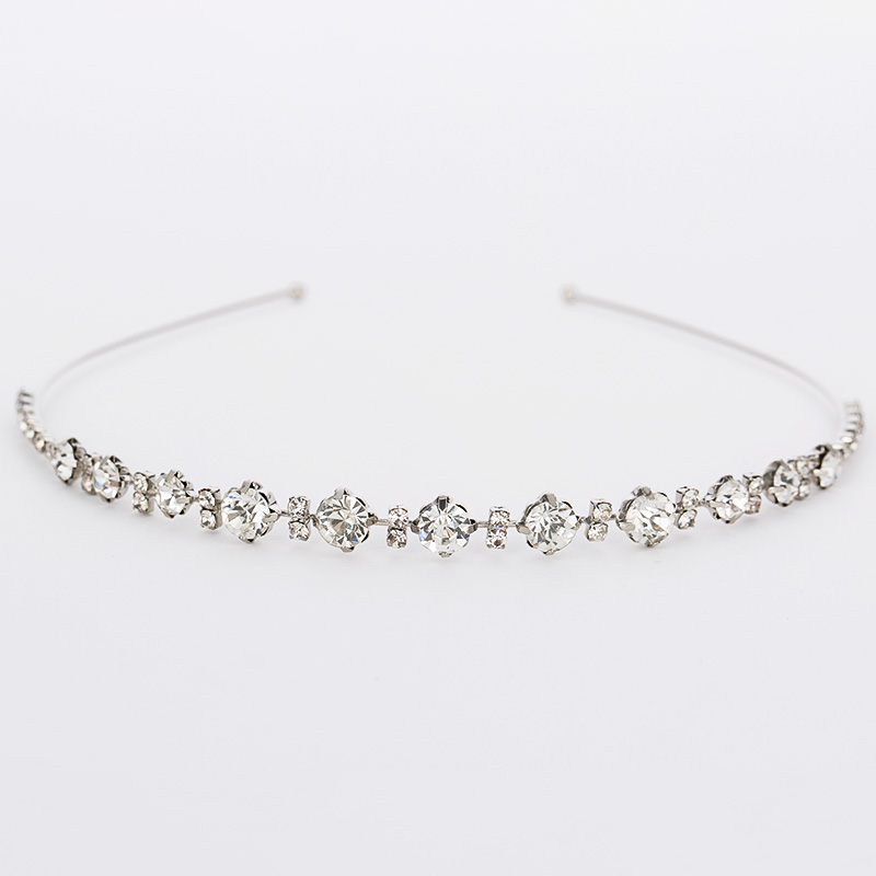 

Fashion Women sliver plated Chunky Chain Head Band Piece Crystal Hair Headpiece Party Wear Accessory H032