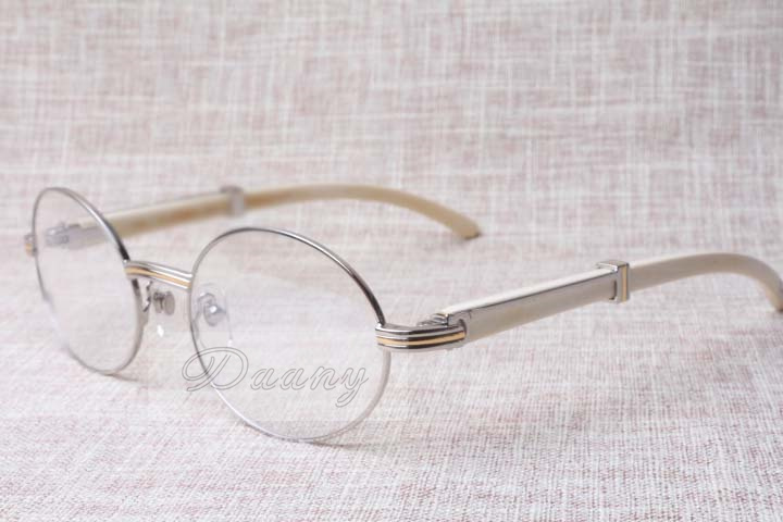 

2017 new retro round glasses 7550178 horn white eyeglasses men and women spectacle frame glasses size: 55-22-135mm, Silver