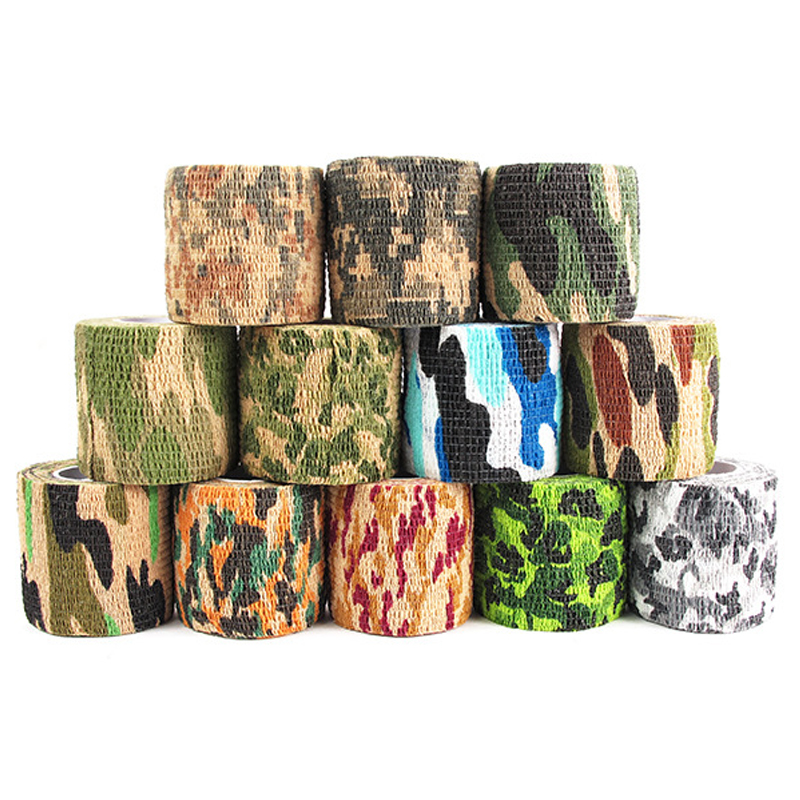 Cinta de Camo No Tejida Multi-funcional Auto-Adhesivo Camuflaje Caza Paintball