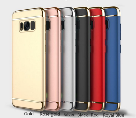 

Ultra thin full protector PC Electroplating 3 in 1 case shockproof protective cell phone cover for iphone 6 7 plus Samsung s6 S7 S8 edge