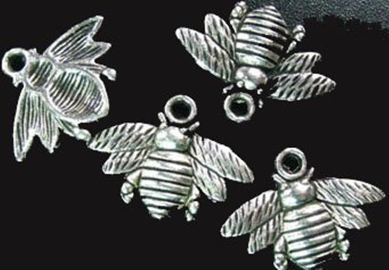 

150pcs Tibetan silver cute bee charms 16x21mm A742, Bronze;silver