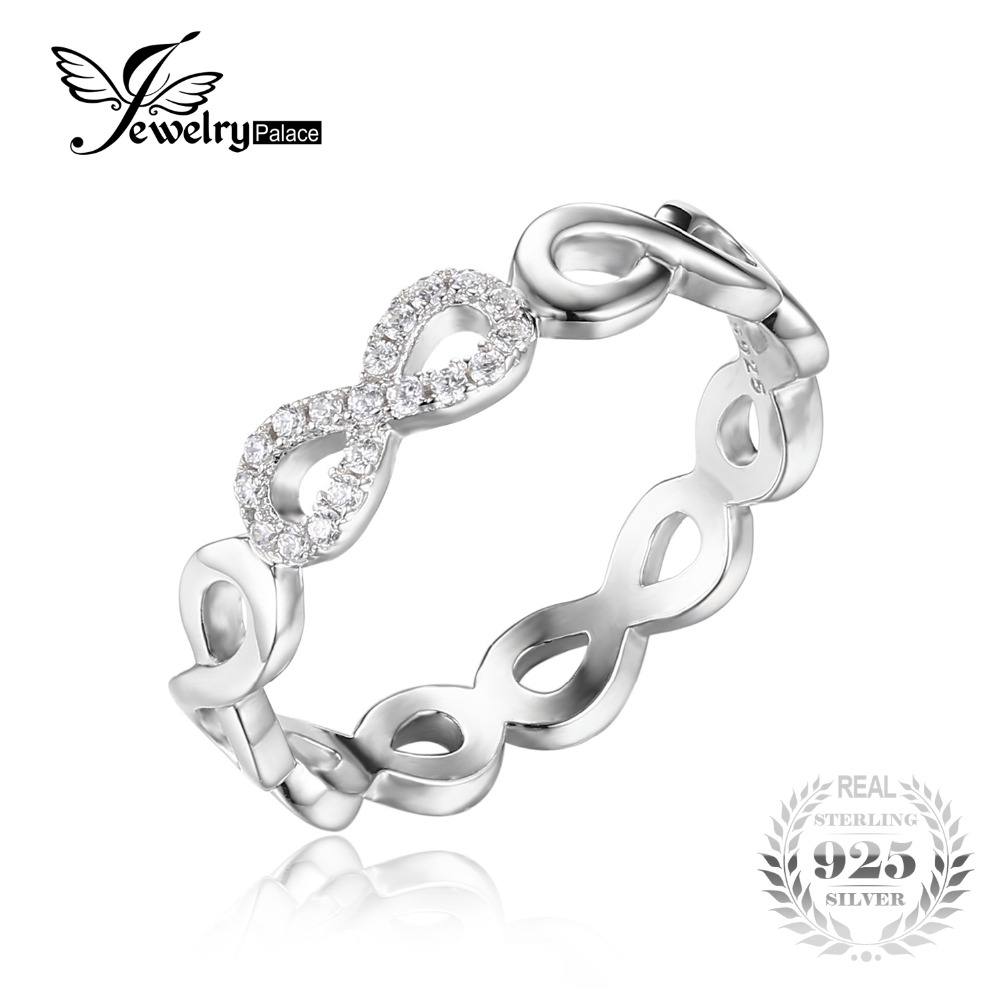Voroco Infinity S925 Anillo de plata esterlina auténticas joyas para Niña Mujeres Regalo