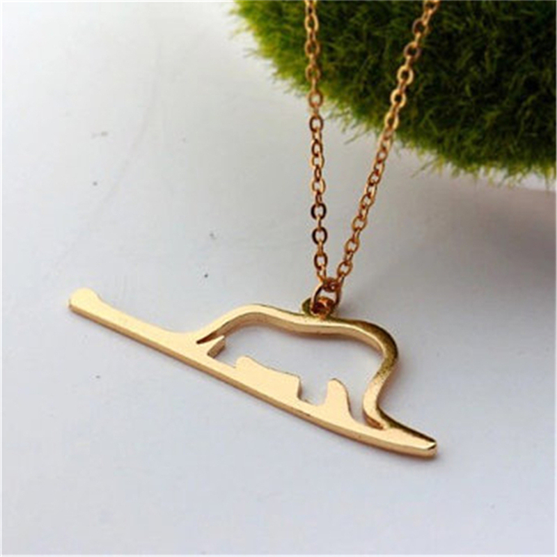 

30PCS- N146 Hollow Outline Le Petit Little Prince Necklace Animal Good Lucky Origami Elephant in a Snake Necklaces for Birthday