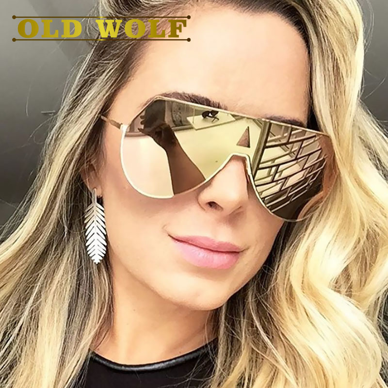 

Wholesale- 2017 Fashion Sun glasses for women Large frame rose gold pink sunglasses fend style female accessories superstar