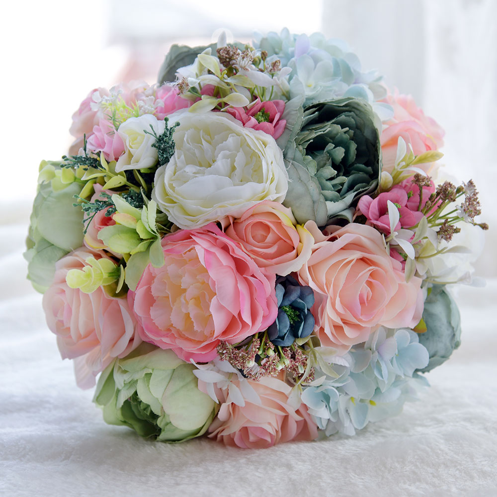 Elegant Colorful Real Touch Silk Flowers Peony Bouquets for Wedding Bridal Bouquets Centerpieces Home Decoration-image-404477226