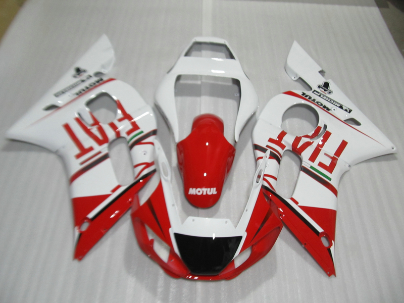 

ABS plastic fairing kit for Yamaha YZF R6 98 99 00 01 02 white red fairings set YZFR6 1998-2002 OT19, Same as picture