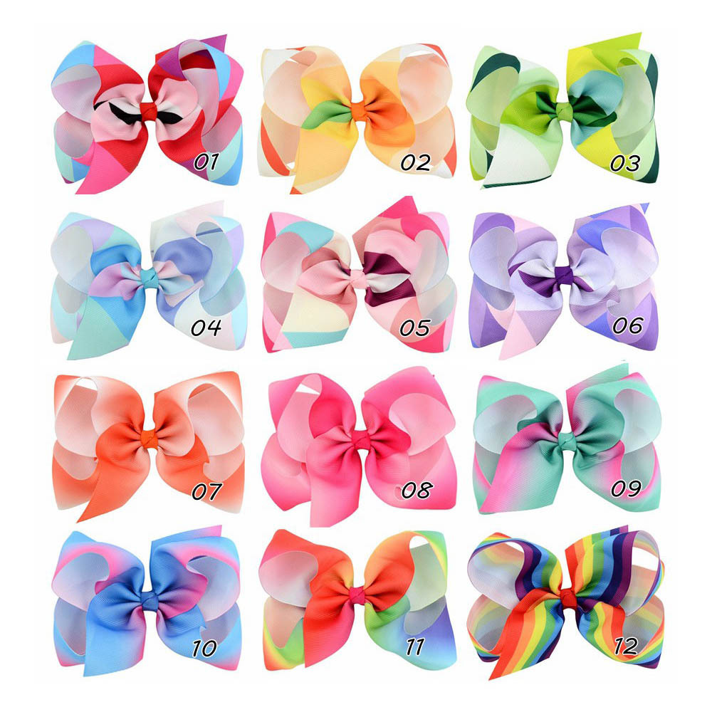 

Baby Girls hair bows Rainbow Colored Bowknot Children Hair Clips Fashion Boutique Butterfly Kid hair pins girl princess barrettes C1584, Leave a message for choose color