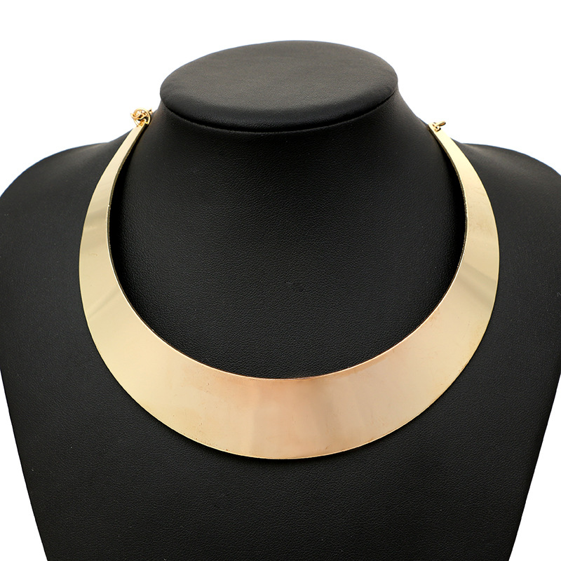 

Punk Style Gold Silver Torque Choker Necklaces For Women Neck Rough Wide Collar Statement Necklace Fashion Jewelry