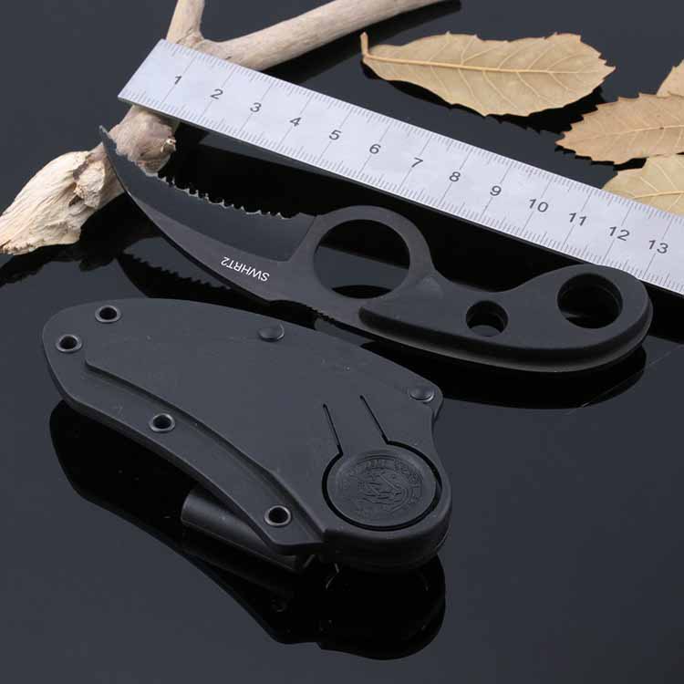

SWHRT2 Bear Claw Karambit Fixed Blade Knife Serrated Notched Blade ABS Handle Tactical Hunting Survival Pocket Utility EDC Tool Collection