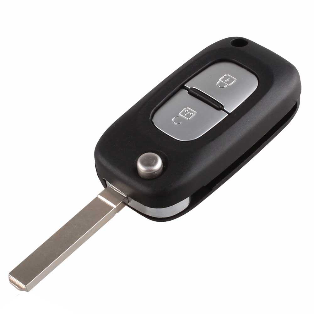 Garanti 100% 2 Boutons Pliant Clé Case pour Renault Clio Mégane Kangoo Modus Uncut Lame Livraison Gratuite