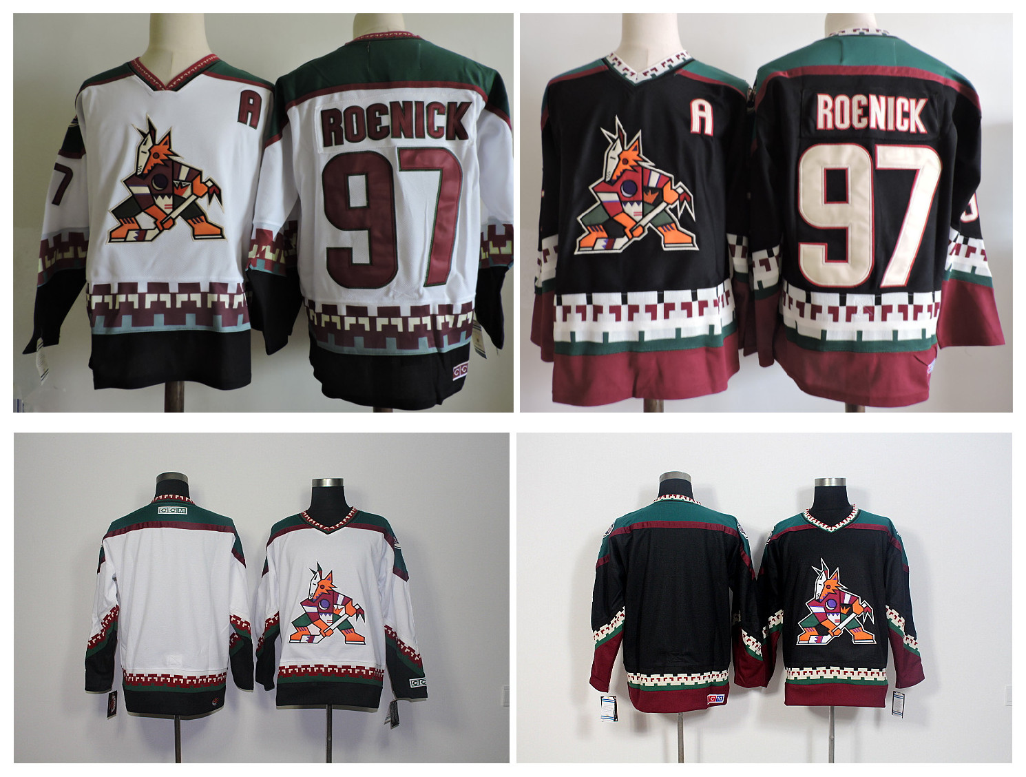 

Top Quality ! 2016 Men Phoenix Coyotes 97 Jeremy Roenick Hockey Jerseys Cheap Arizona Blank Authentic Retro Vintage CCM Stitched Jerseys, Black