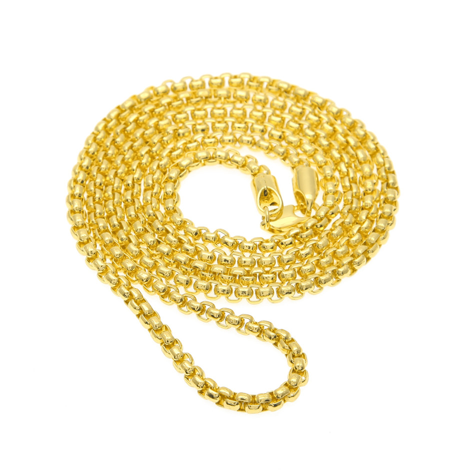 

Men Women Gold Plated Lantern chain 24inch 30inch Long Necklace Link Fashion Punk Jewelry Pendant Accessories