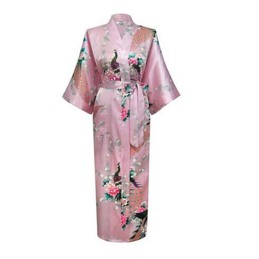 

Sexy Japanese Flower Kimono Dress Gown Lingerie Bathrobe Long Robes Sleepwear Sauna Costume Plus Size, Black