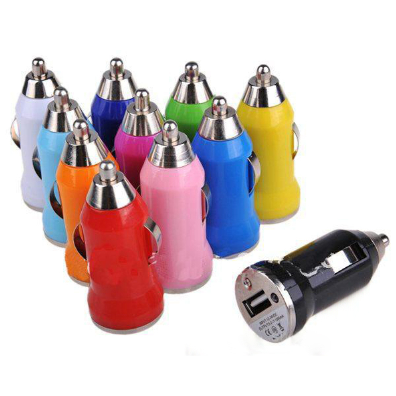 

for sony htc Universal Bullet Mini USB Car Charger 5V 1A 1000mah Vehicle Auto Car Adapter Colorful Charger for smartphone mobile phone HTC