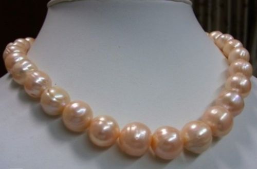 

baroque 18"inch 10-11MM SOUTH SEA PINK PEARL NECKLACE 14K CLASP