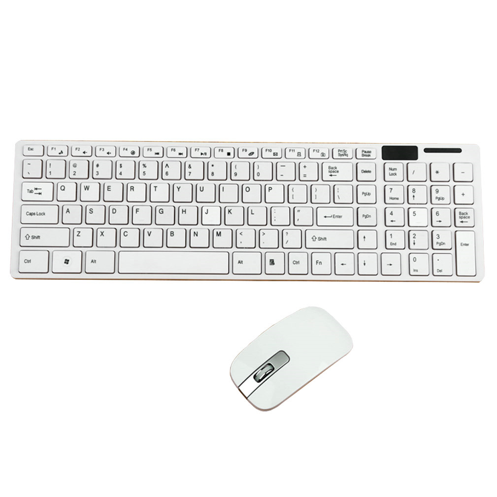 

Mini Ultra Slim Wireless 2.4GHz keyboard and Mouse Kit For Desktop Laptop PC Black and White option