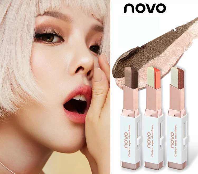 

Wholesale- Double Color Shining Stick Glitter Naked Eye Shadow Primer Pen Professional Beauty Make Up Cosmetics, Novo5099 color 6