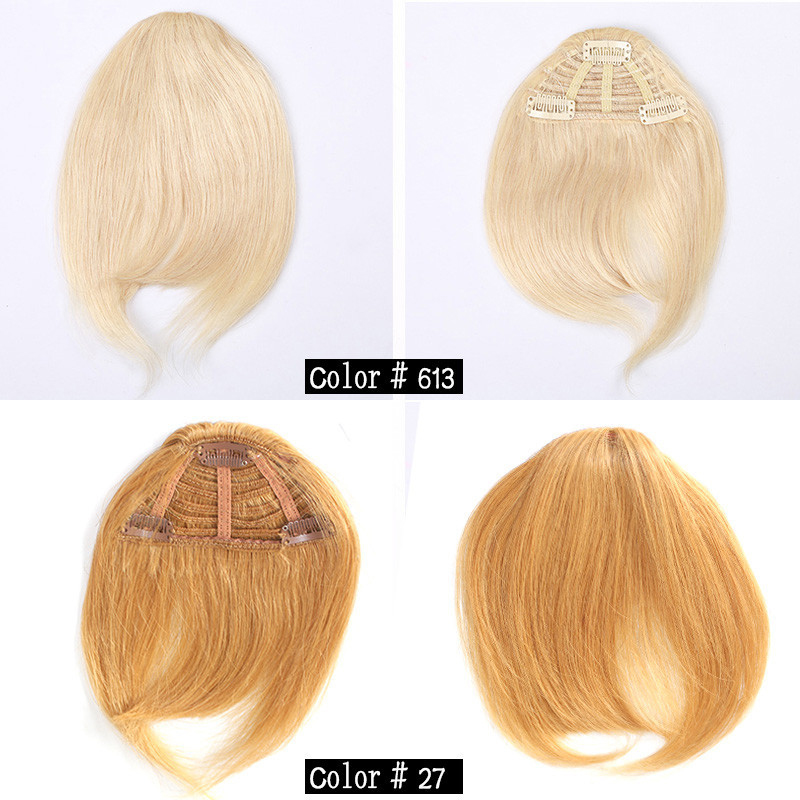 

Human Hair Clip In Hair Bangs Human Fringe Bold Blunt Natural Hairpiece Indian Virgin Hair Extensions 7 Colors Choose, Black
