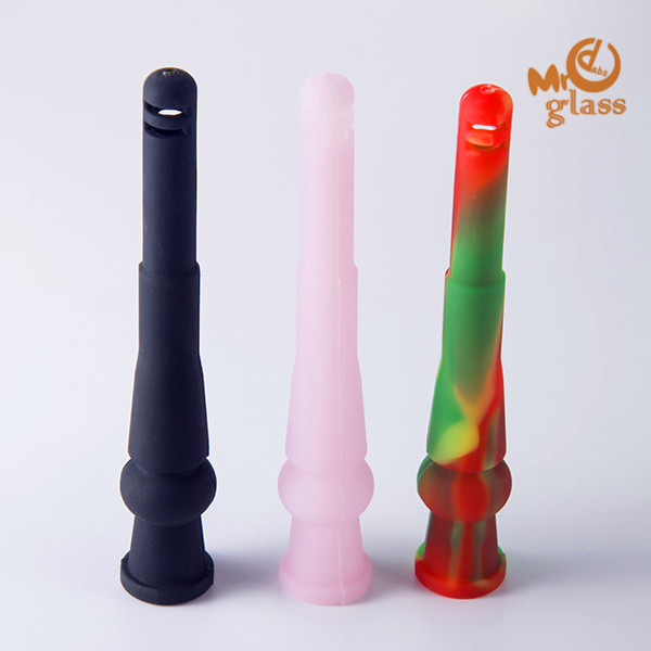 

Retail 135mm High Quality Silicone Downstem 14mm Female 18mm Male Air Cut Smoking Dropdown Glass Bongs Glass Water