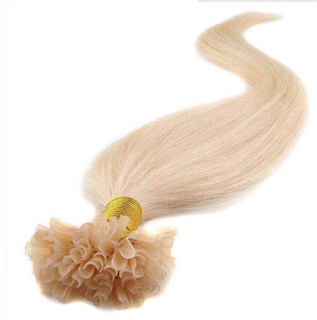 

Grade 5A-- 14" -26" 0.5g/s 200g pack nail u - tip Indian remy Hair Extensions blonde Color 613 dhl free shipping