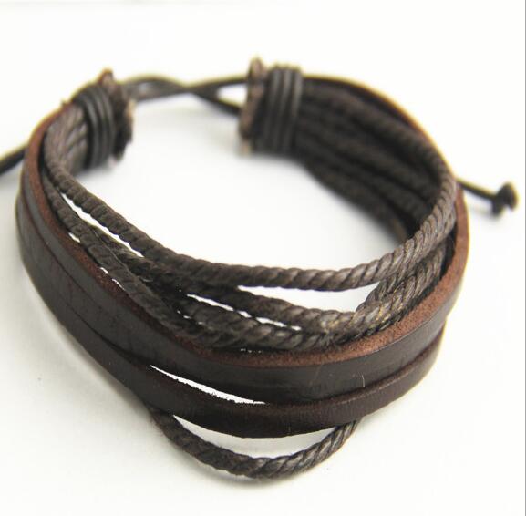 Vintage Retro Leather Cord Strand Mens Womens Leather Tribal Cuff Bracelet Vintage Retro Leather Cord Strand Mens Womens Leather Tribal Cuff Bracelet