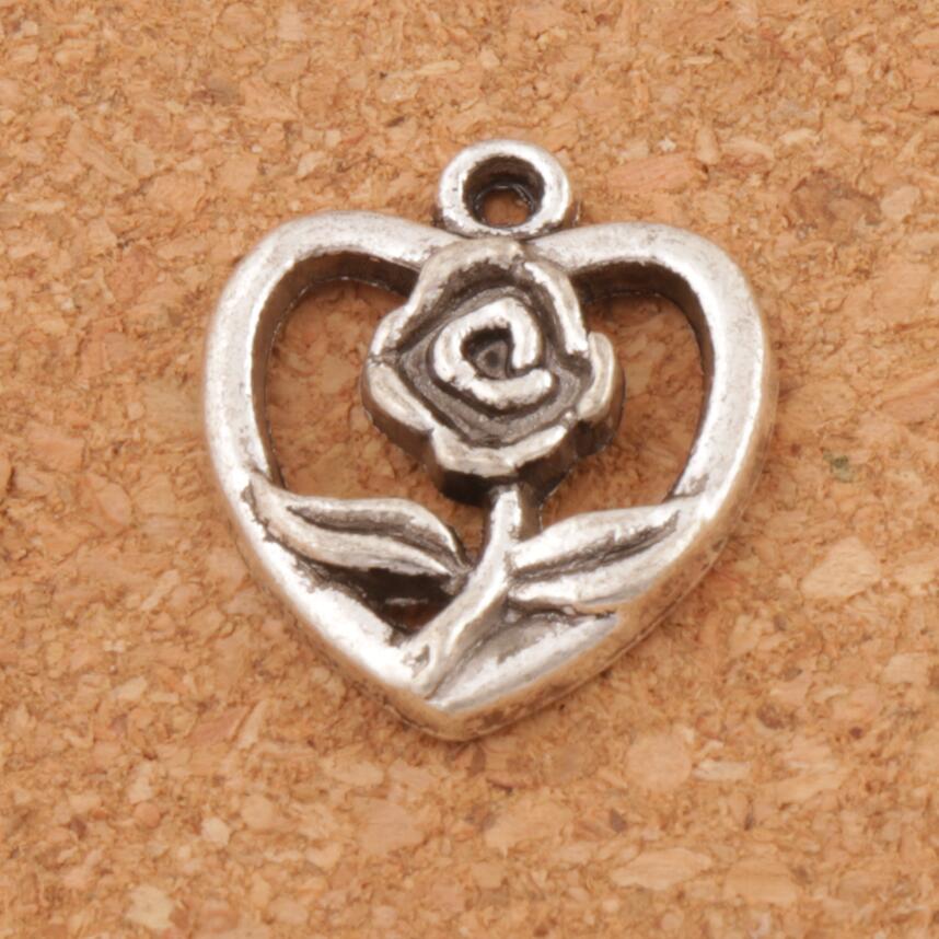 50pcs Red Copper Alloy Filigree Flower Pendants Rectangle Tibetan Charms 20x18mm