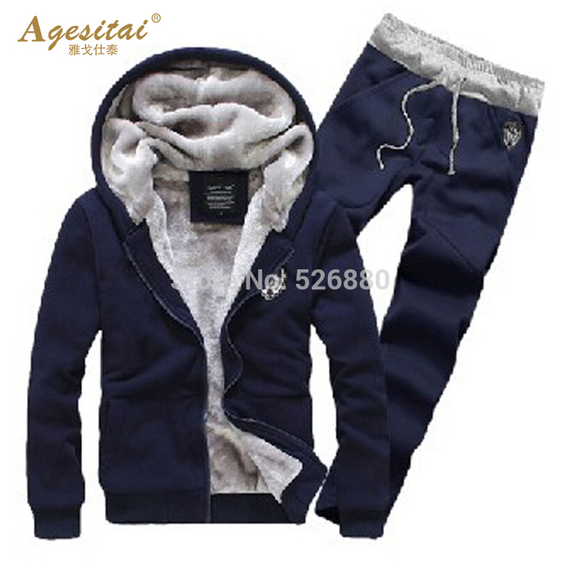 

Autumn Winter New Men Thick Velvet Hooded Warm Designer Hoodies Sweatshirts Motion Casual Pants Jacket Coat M-3XL, Wine red