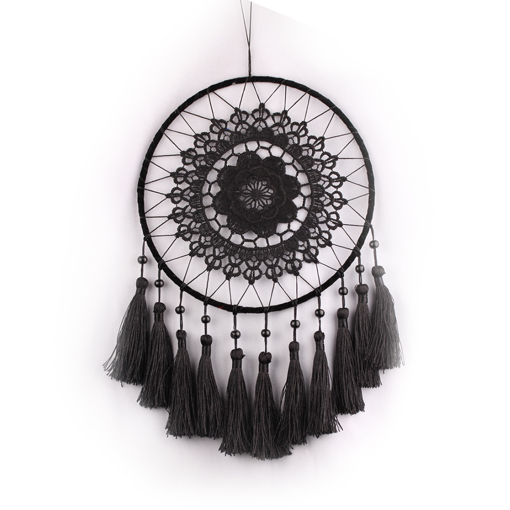 

Black Dream Catcher Handmade handwoven Crafts wall hanging Ornament flower dreamcatchhers home Decoration Craft Big Circle Dreamcatcher 122114