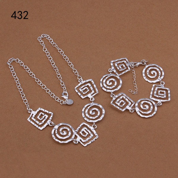 

Brand new women's sterling silver plate wedding jewelry sets 925 silver Necklace Bracelet jewelry set same price 7 diffrent style GTS7