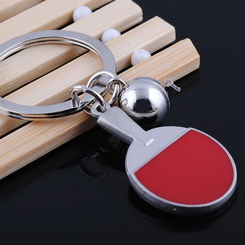 

wedding Baby Shower Party favors gifts Table Tennis Racket key chain Alloy Ping-pong Keychain key ring
