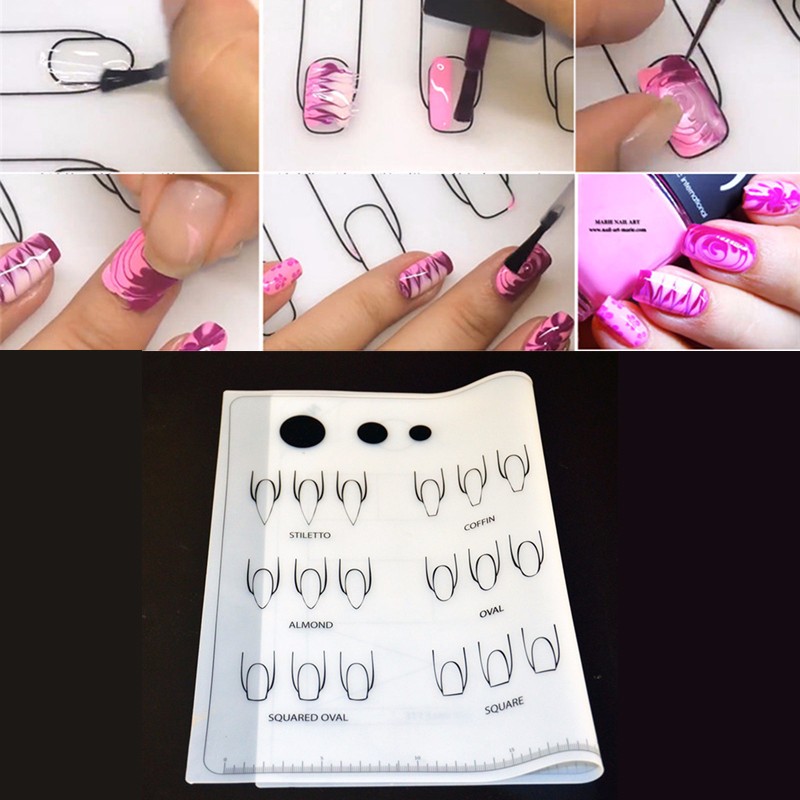 

Hot Nail Art Practice Silicone Mat Printing Coloring Polish Stamping Pad Washable Foldable Transfer Table Cover DIY Palette Tools