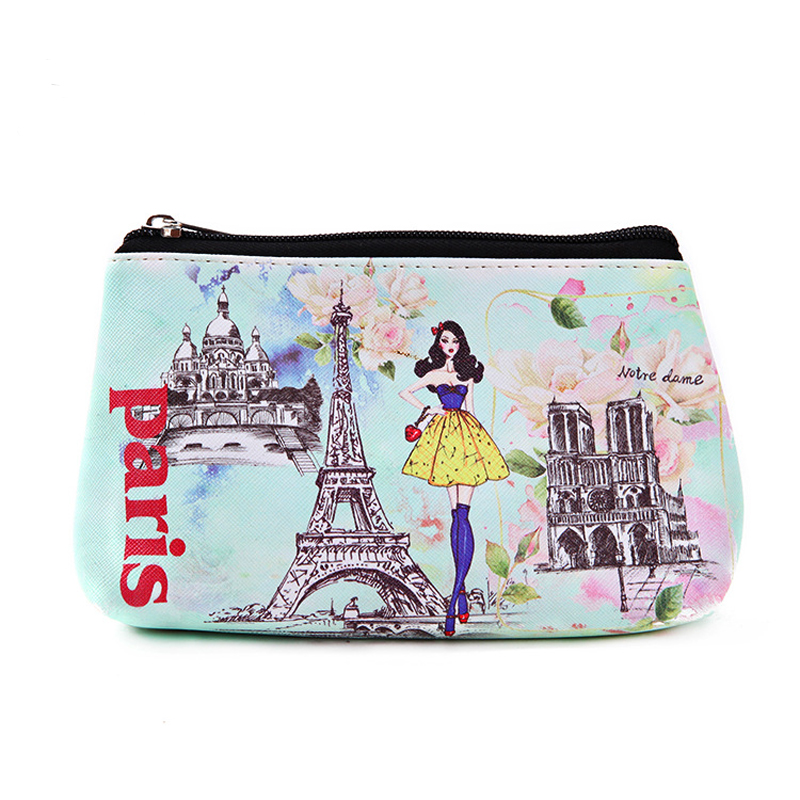 

5pcs 2017 Women Cosmetic Bags PU leather digital printing Landscape Makeup boxes Lady Travel organizer Zipper Bags
