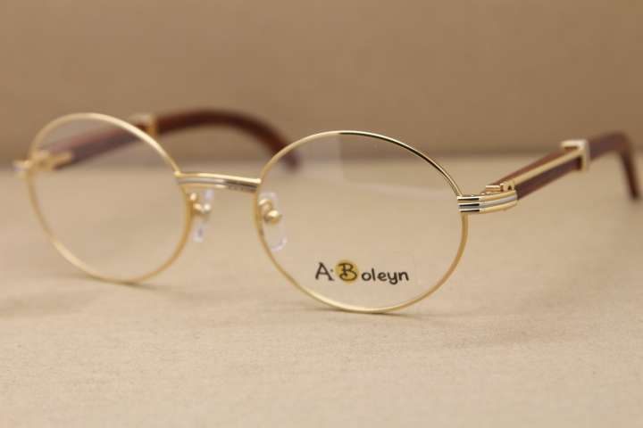 

gold glasses frames Men or Women Round Metal Eyeglasses optical Decor Wood frame Eyewear Designer Mens Women Luxury