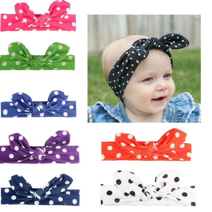 

Europe Kids Headband Girl Baby Bowknot Dots Turban Twist Head Wrap Twisted Bunny Ear Knot Hair Band Kids Headbands Bandanas 13212, Please remark color