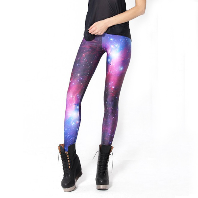 

Wholesale- Drop ship 2017 New Arrival SEXY! Women galaxy Leggings Space Printed Pants Milk Leggings sexy Purple legging Plus Size -4XL, Galaxy leggings1