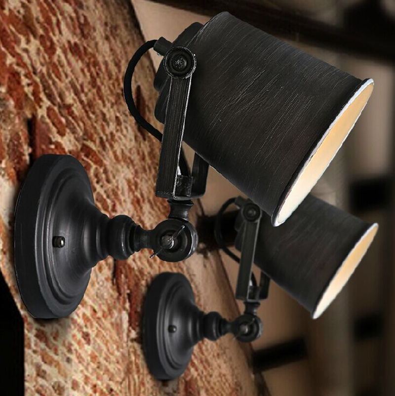 

Wall Lamp American Retro Country Loft Style LED lamps Industrial Vintage Iron wall light for Bar Cafe Home Lighting